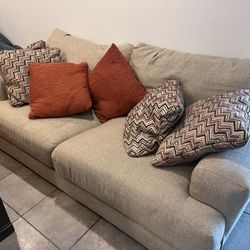 Full Couch And Loveseat Set Up With Ottoman