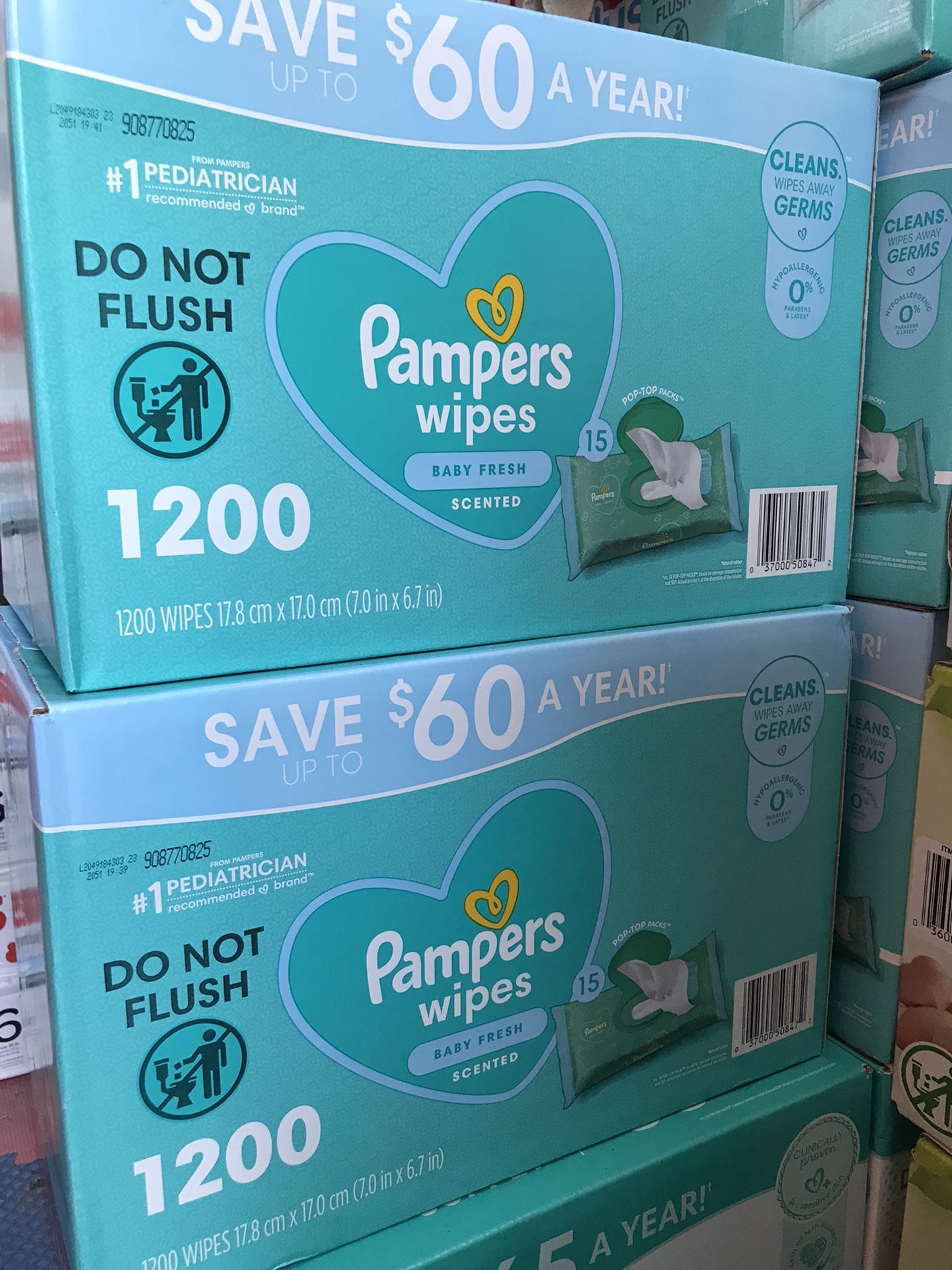 Pampers Wipes 1200 Counts 