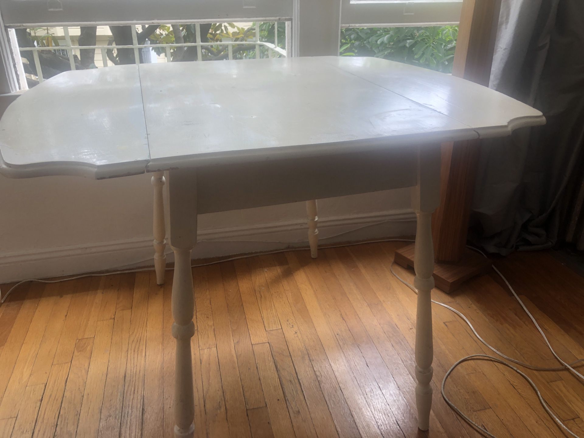 Shabby chic off white kitchen table or end table - foldable