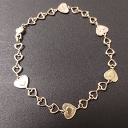 10 Karat Gold Heart Bracelet