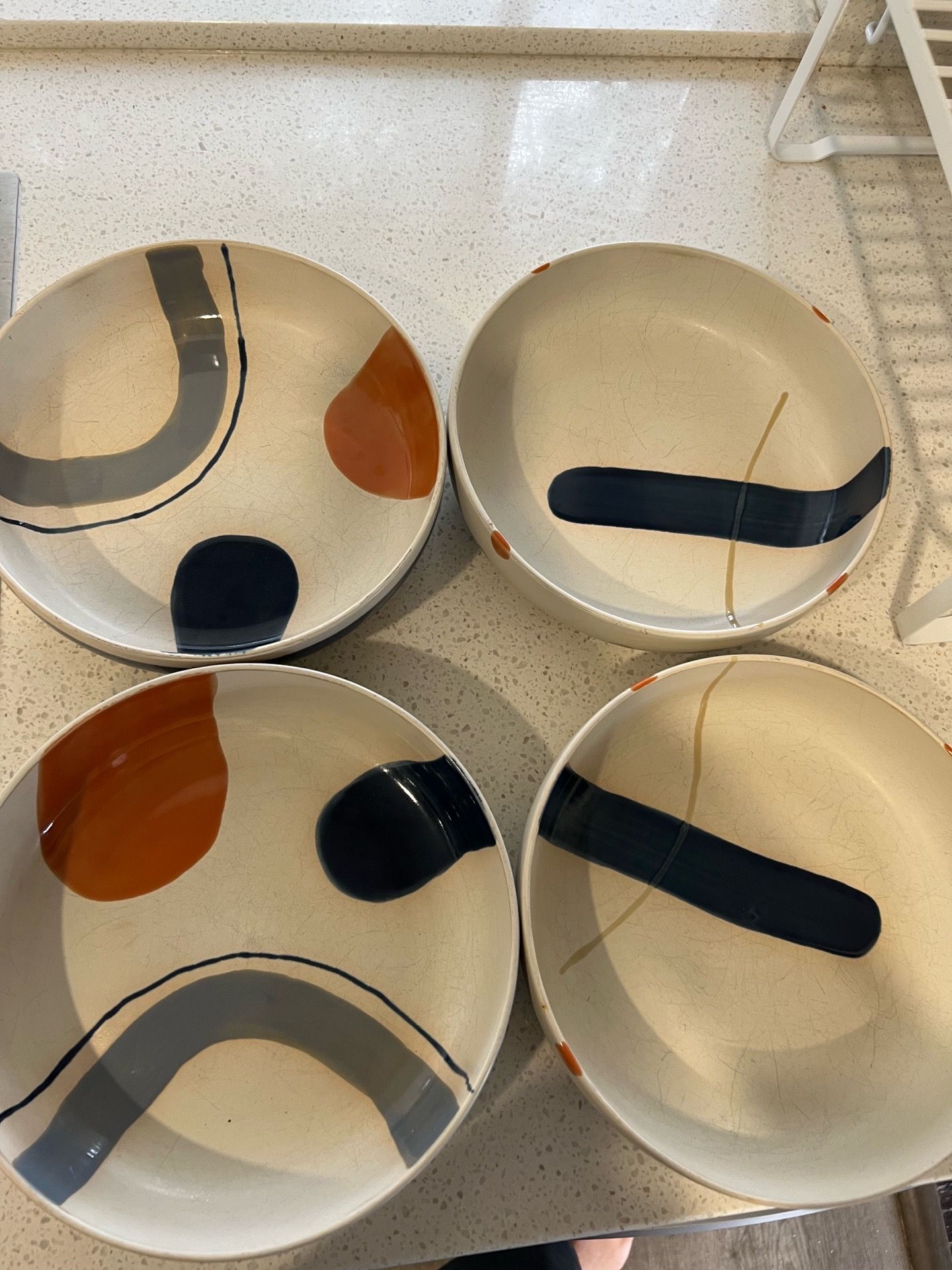 Set of 4 West Elm Pasta Bowls