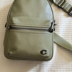 Coach Mini Leather Backpack – Light Green 