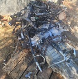Pulled Engine and Transmission Assembly