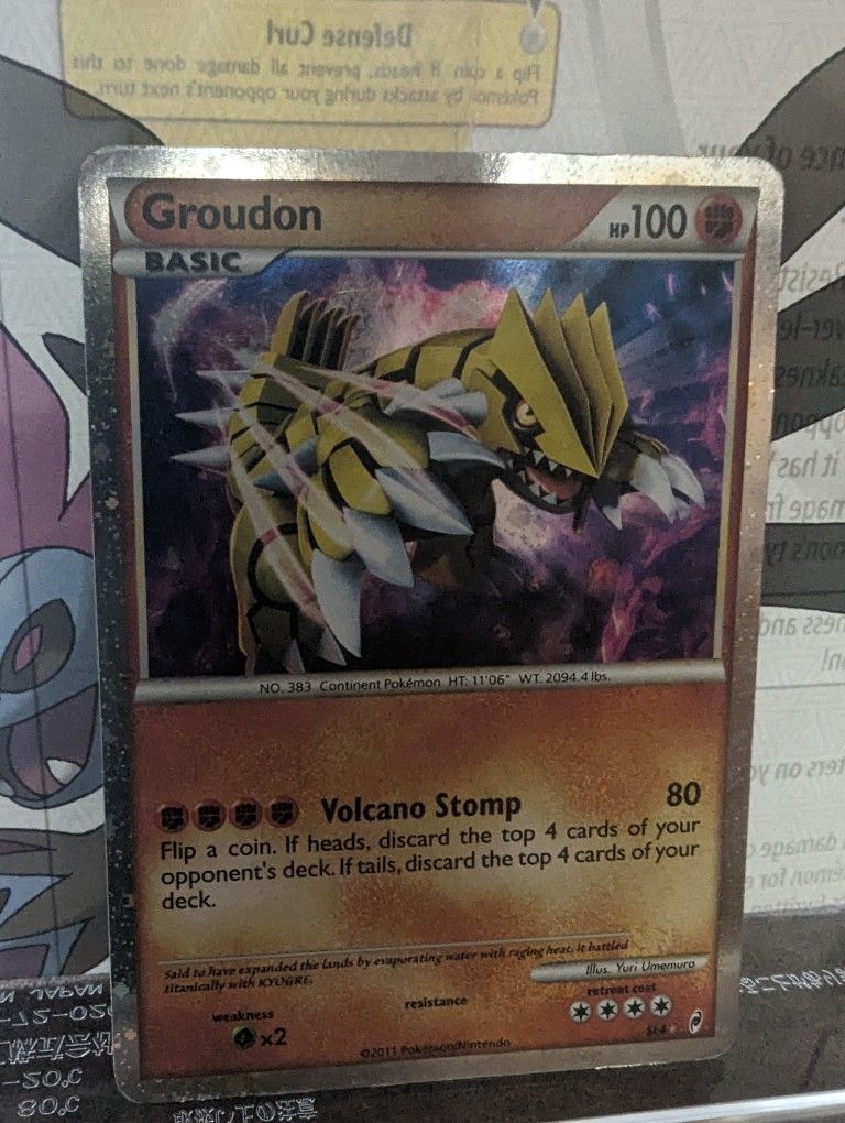 Shiny Groudon Pokemon Card LP/MP