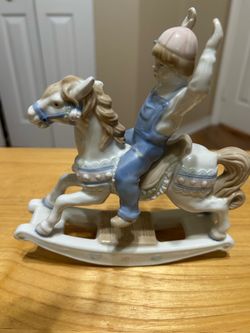 Boy on a Horse Ceramic figure