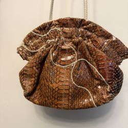Snake Print Leather Bag