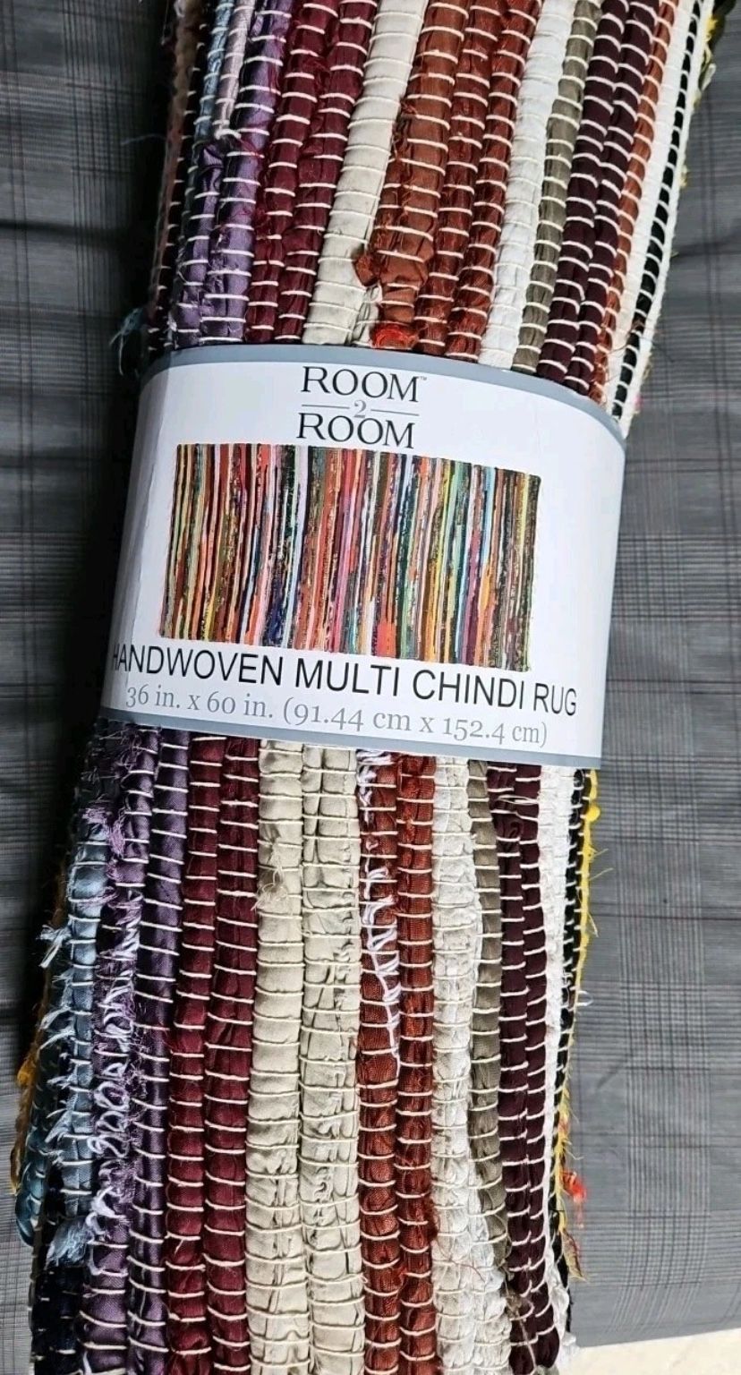 Chindi Rug Hand Woven 36'X60' Carpet Floor Mat Boho Rag Yoga Rug Room 2 Room NEW