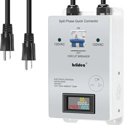 110V to 220V Quick Connectors, Briidea DIY 220-240V Power Supply from Two 110/120V AC Circuits, 220V 15AC Output Outlet, Charge The Car (GFCI Outlet C