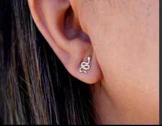 14K Solid Gold Earrings - Snake