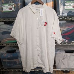 Boston Red Sox Tommy Bahama MLB 2018 World Series Champion Men's Silk Button Shirt XL and XXL