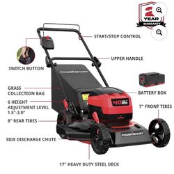 POWERSMART Lawnmower Mower 40 Volt Battery