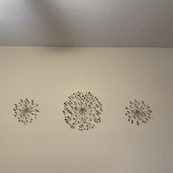 5 Piece Set Gold & Silver Diamond Wall Decor 