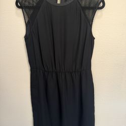 Banana Republic Black Dress With Mesh Shoulder Detail