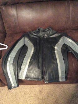 Leather women's jacket.