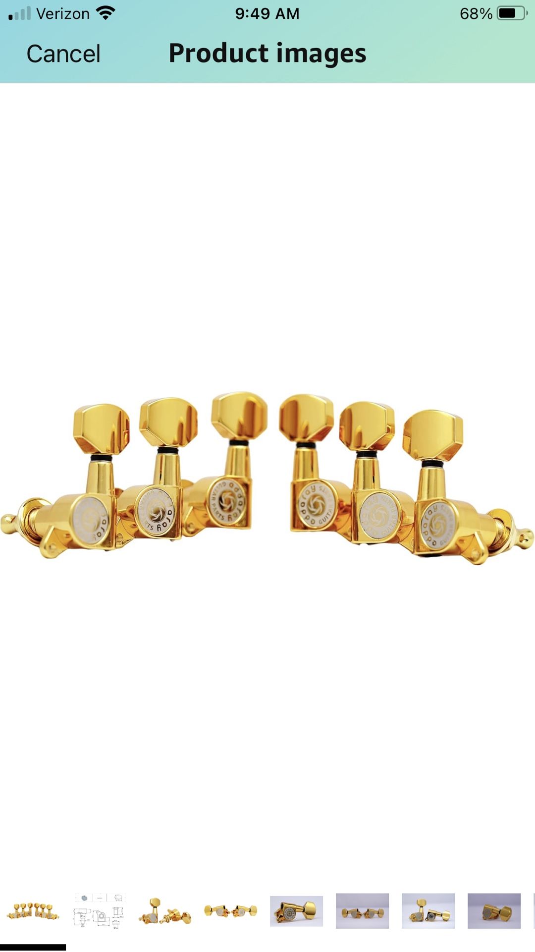 Gold Guitar Tuning Pegs/machine Heads 3x3