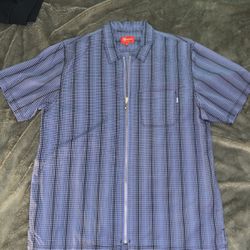 Supreme Short Sleeve Zipper Dress Shirt