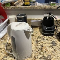 Plastic Electric Kettle, White