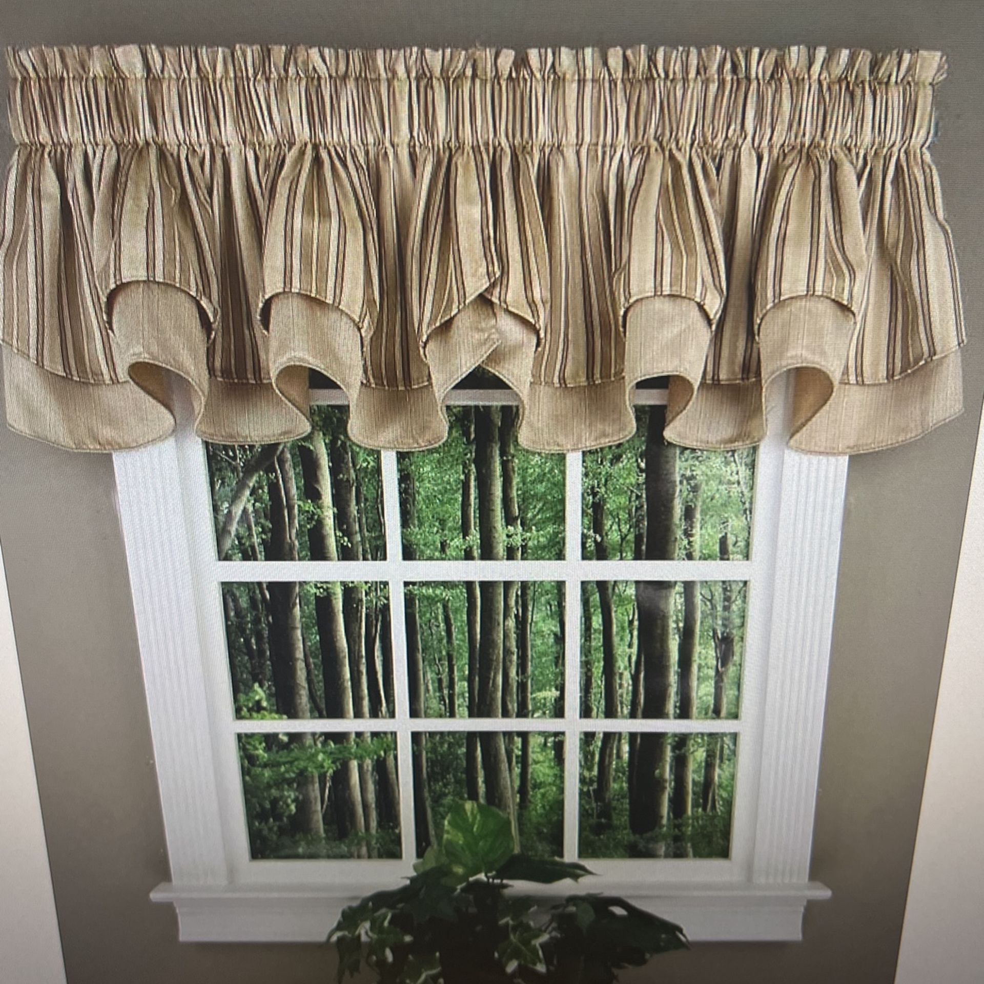 Curtain/Valance - 56”W x 17”L , Linen Color, 1 Panel