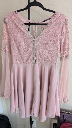 Baby Pink Dress With Back Open, Size L