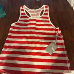 U.S. Polo Assn. Red & White Striped Tank Top