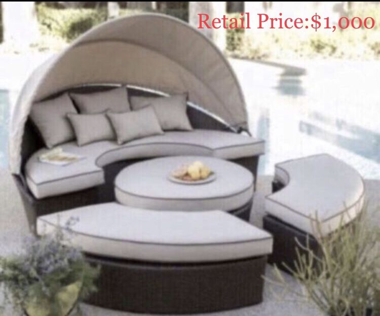 New Patio Furniture Belham Living Rendezvous All-Weather Wicker Sectional Daybed outdoor Patio set