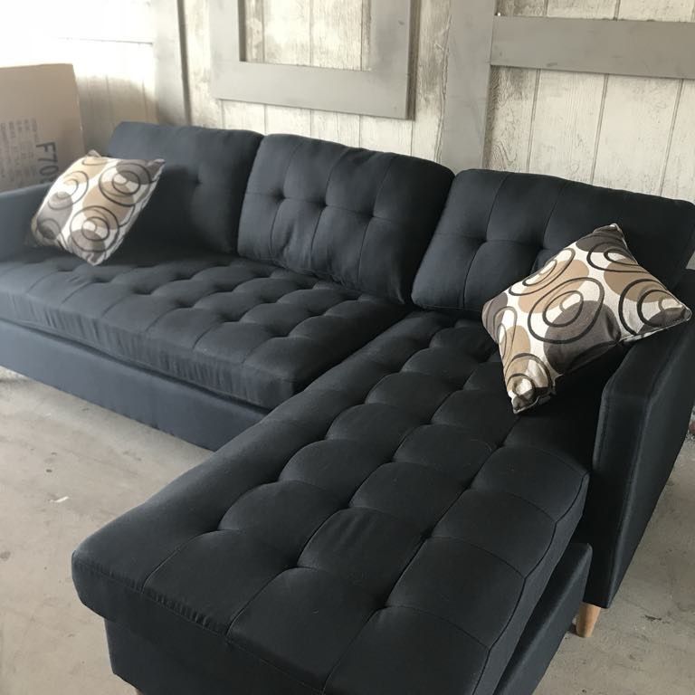 New Black 86x59 Sectional Couch / Free Delivery 