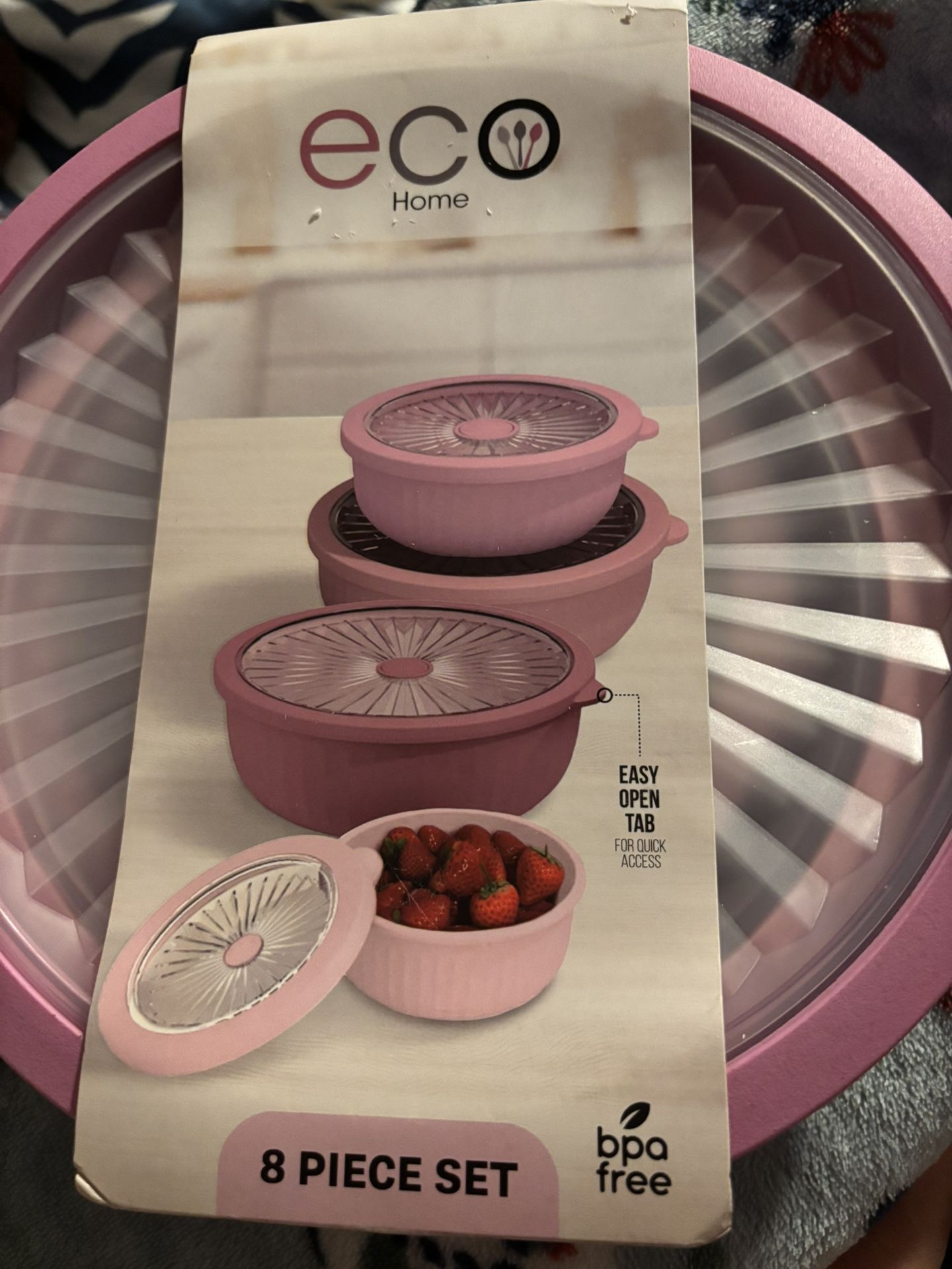 Eco Home 8 Piece Wheat Fiber Food Storage Set With Vented Lids