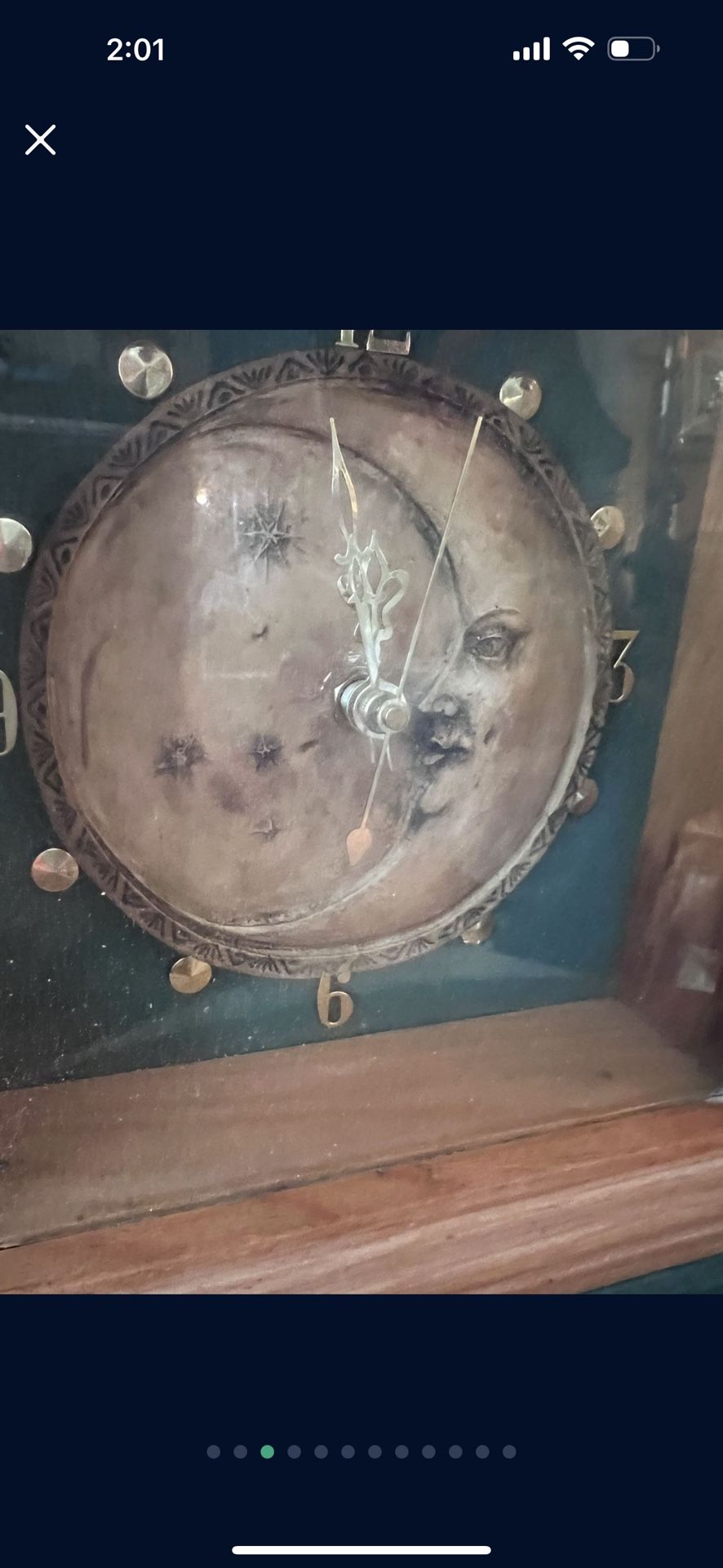 Vintage Hand Crafted Moon Face Clock Very Unique