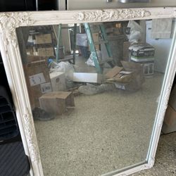 Vintage Stain Glass Window  And Mirror