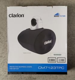 HEY NOW! Clarion CM7123TPC Marine Tower Speaker Neoprene Covers Pair NEW Sealed