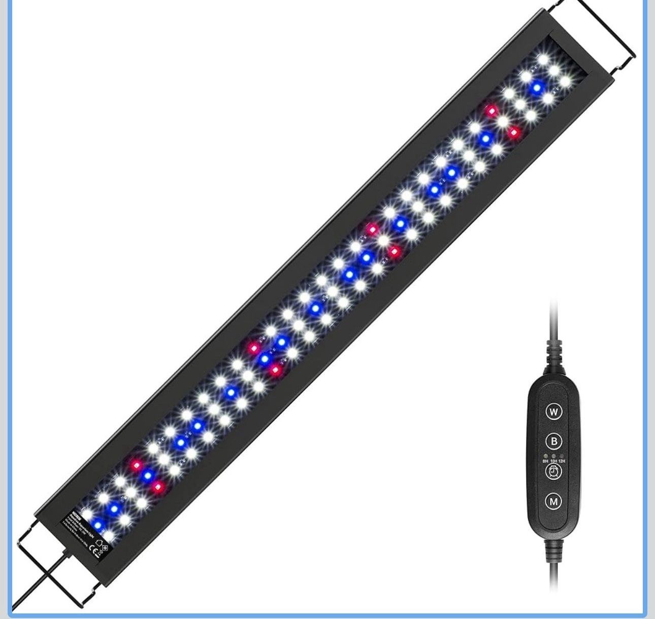 NICREW C10 Plants Freshwater LED Aquarium Light, Full Spectrum Fish Tank Light with LCD Timer, Color Temperature Adjustable, 48-60 in, 32 Watts