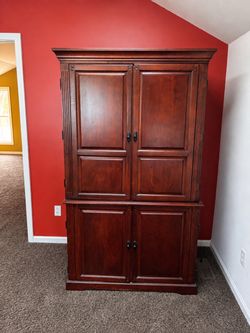Large Wood Armoire Cabinet with Doors