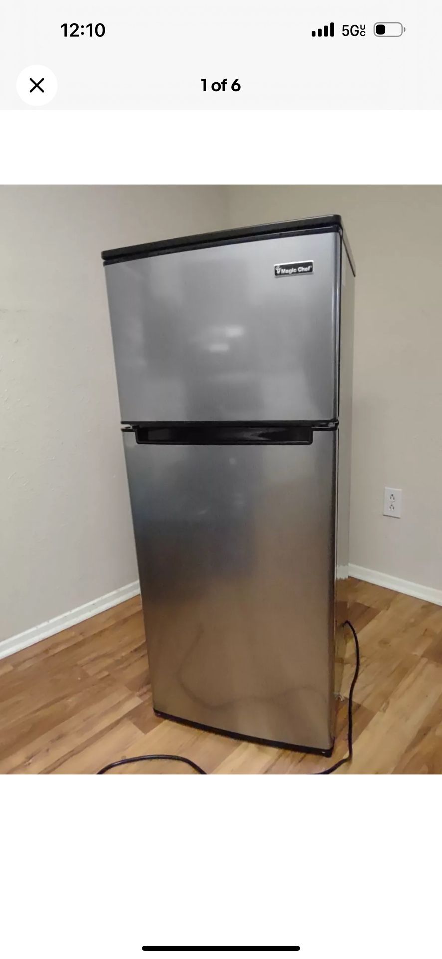 Magic Chef Mini Fridge 7.3-Cu-Ft 2-Door W/ Freezer Platinum Steel