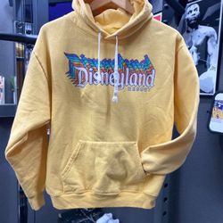 Disney Disneyland Resort Retro Hooded Sweater Hoodie Yellow Size Medium