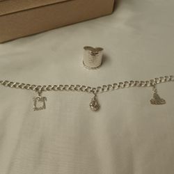 925 Silver Hawaiian Kuuipo Bracelet & Cigar Band Ring 