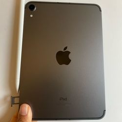 Apple Ipad Mini 6th Generation (2021/ 8.3” Liquid Retina ) 64GB WiFi + cellular (5G Unlocked) with pen, case & Accessories 