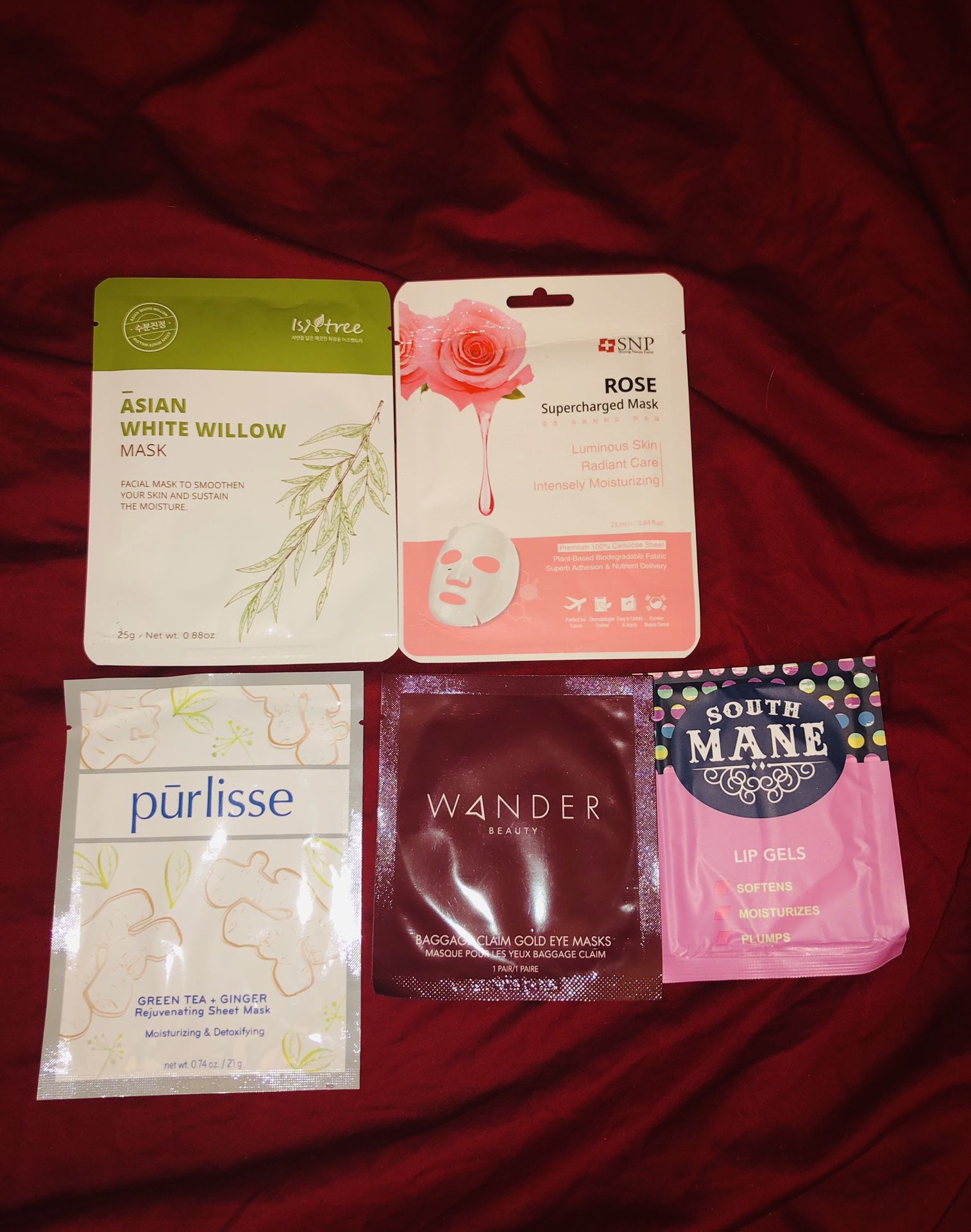 3 face mask 1 eye mask 1 lip mask