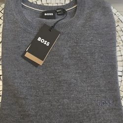 Brand New Hugo Boss Knit Crew Neck Long Sleeves Men's Sweater. Size Medium