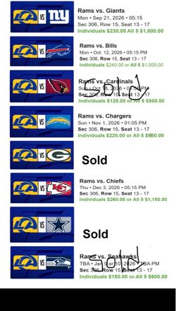 Rams all session tickets available