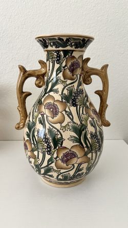 Large Floral Vase 12.5” Tall 