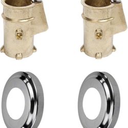 Set of 2 - Anchor and Escutcheon Pool Rail Set - 4” Anchor for 1.90” Rail Silver