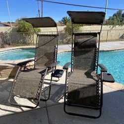 Bliss Outdoor Pool lounge Chairs Pair 