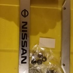 Nissan Tags Plates 2 Silver, Black 