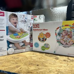 Baby musical booster seat and bouncer