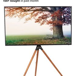 Dark Walnut Easel TV Stand for 45 to 65 inch Screens