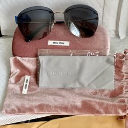 Authentic MIU MIU 54PS - ZVN3A0 Sunglasses Gold / Blue Gradient  Condition New 