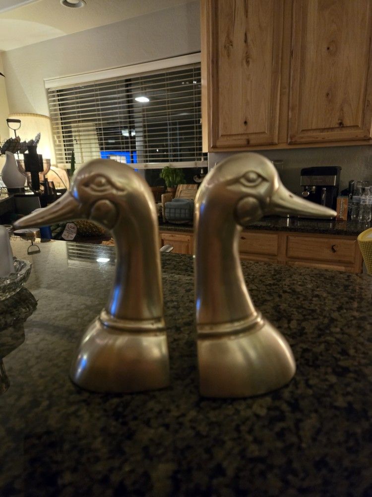Antique Brass Bookends Vintage