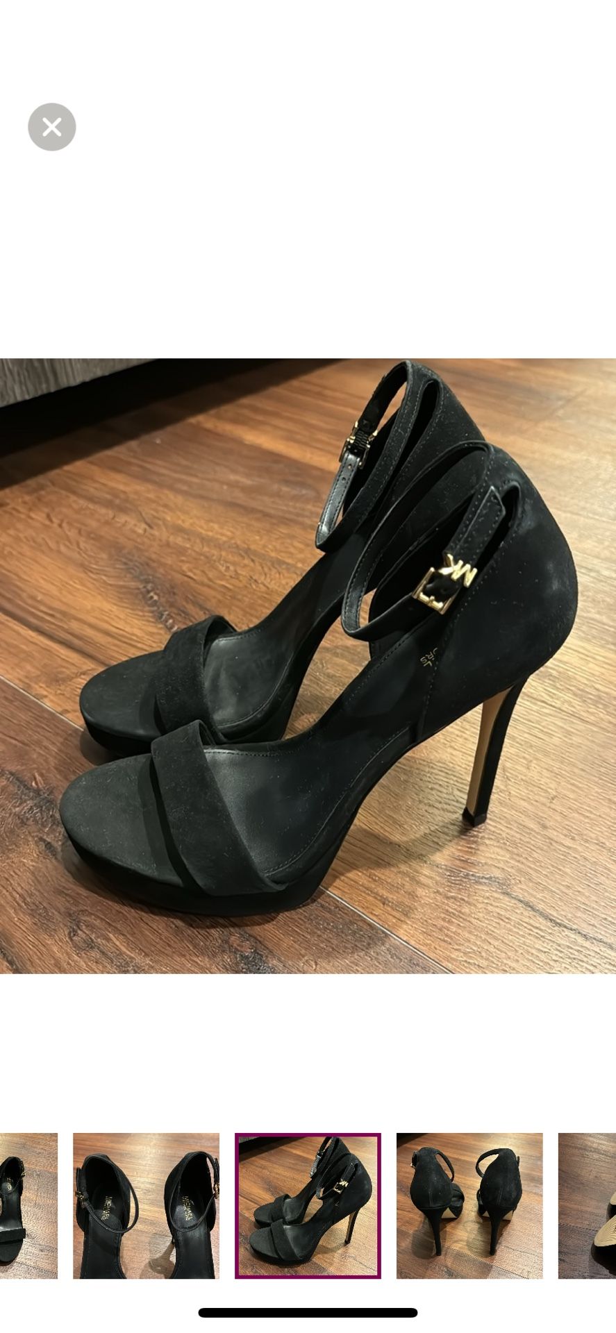 Michael Kors black Suade Heels Ankle Strap