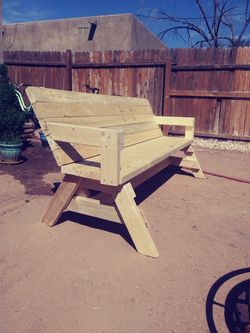 Outdoor wooden bench