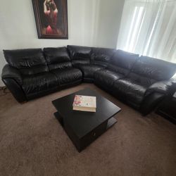 Leather Sectional Sofa And Coffee Table